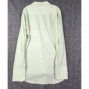 Karl Knox Dress Shirt Mens 18.5 36/37 Sage Green French Cuff Single Needle